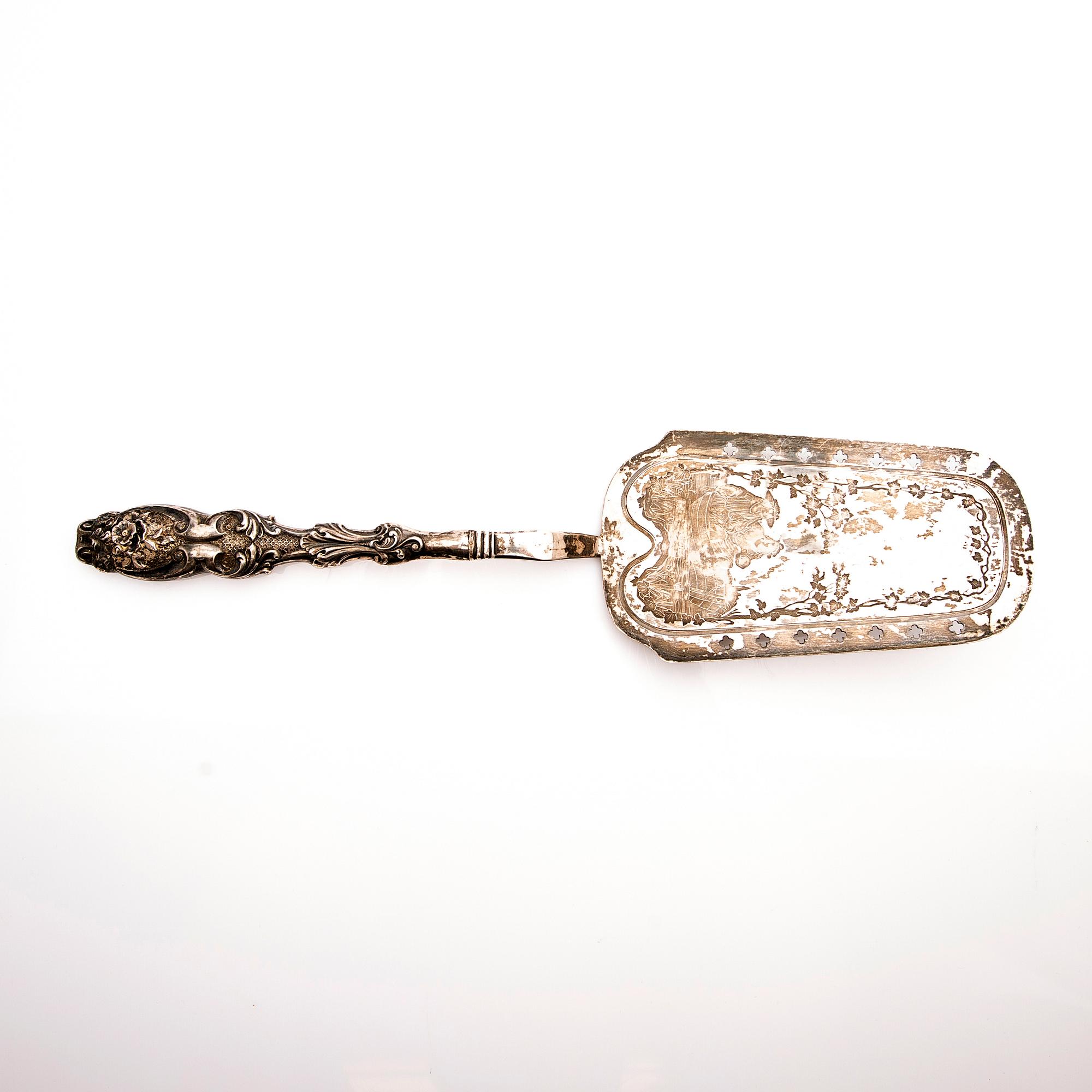 Fish slice, silver, Gabriel Dahlberg, Lund, 1879.