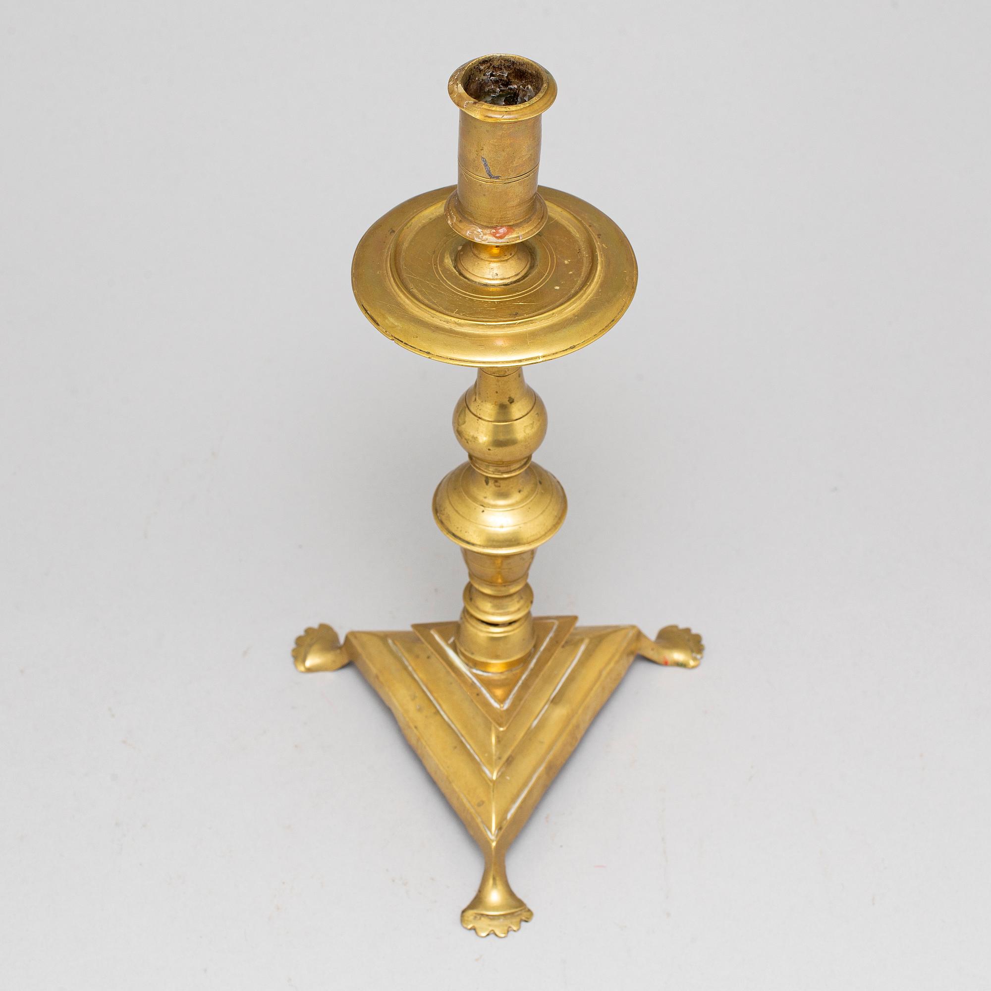 LJUSSTAKE, brons, 1700-tal.