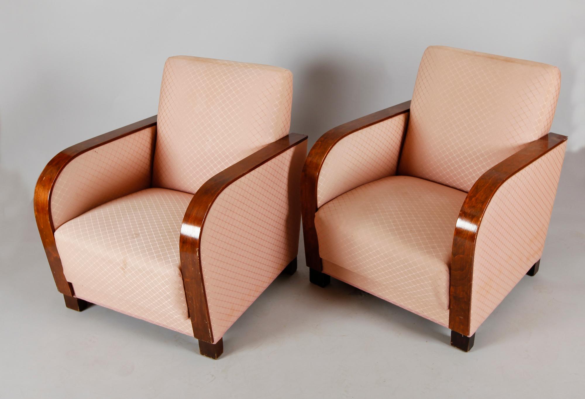FÅTÖLJER, 1 par, art déco, 1930-tal.
