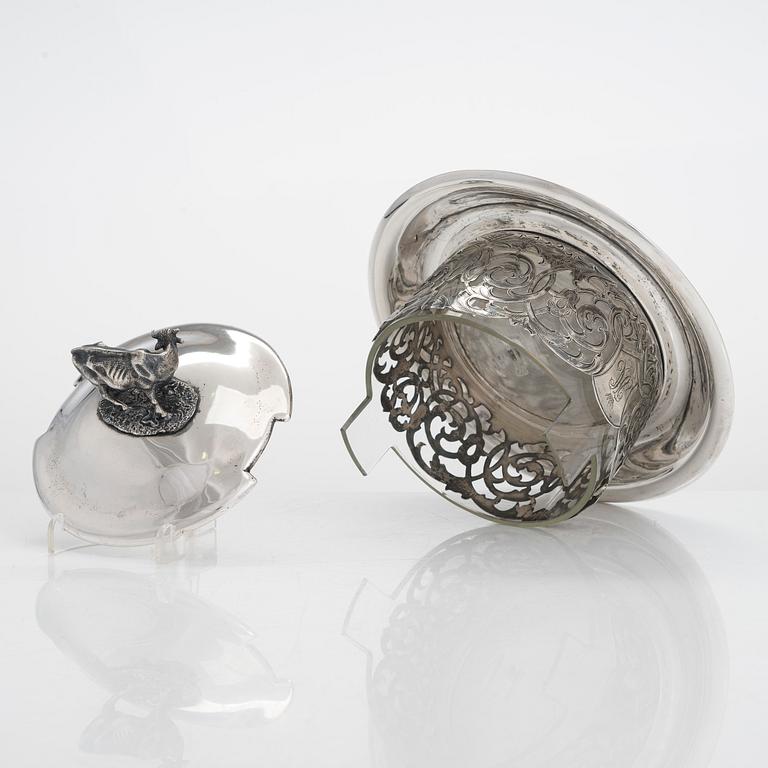 Alexander Kordes, a silver butter jar, Saint Petersburg, Russia 1867.