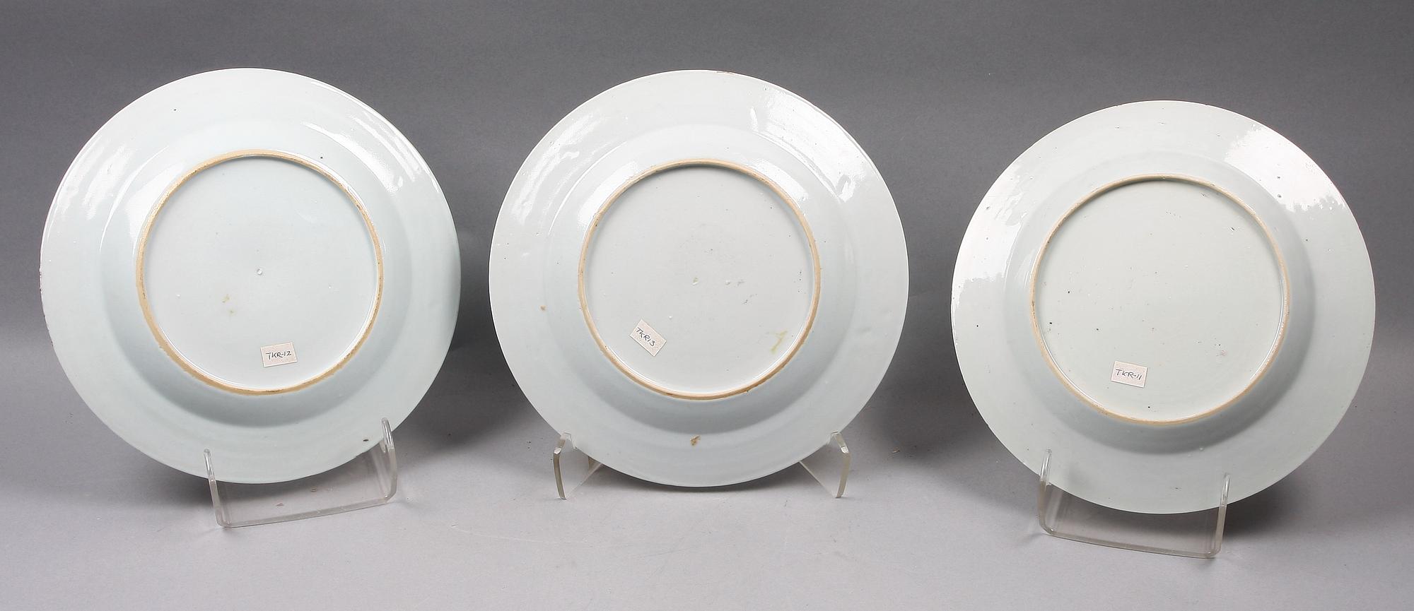 TALLRIKAR, 6 st, porslin. Qing dynastin. Qianlong (1736-95).