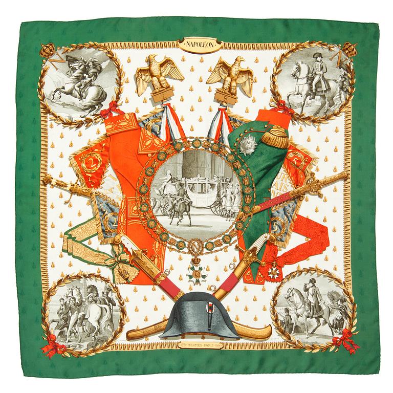 HERMÈS, a silk jacquard scarf, "Napoleon".