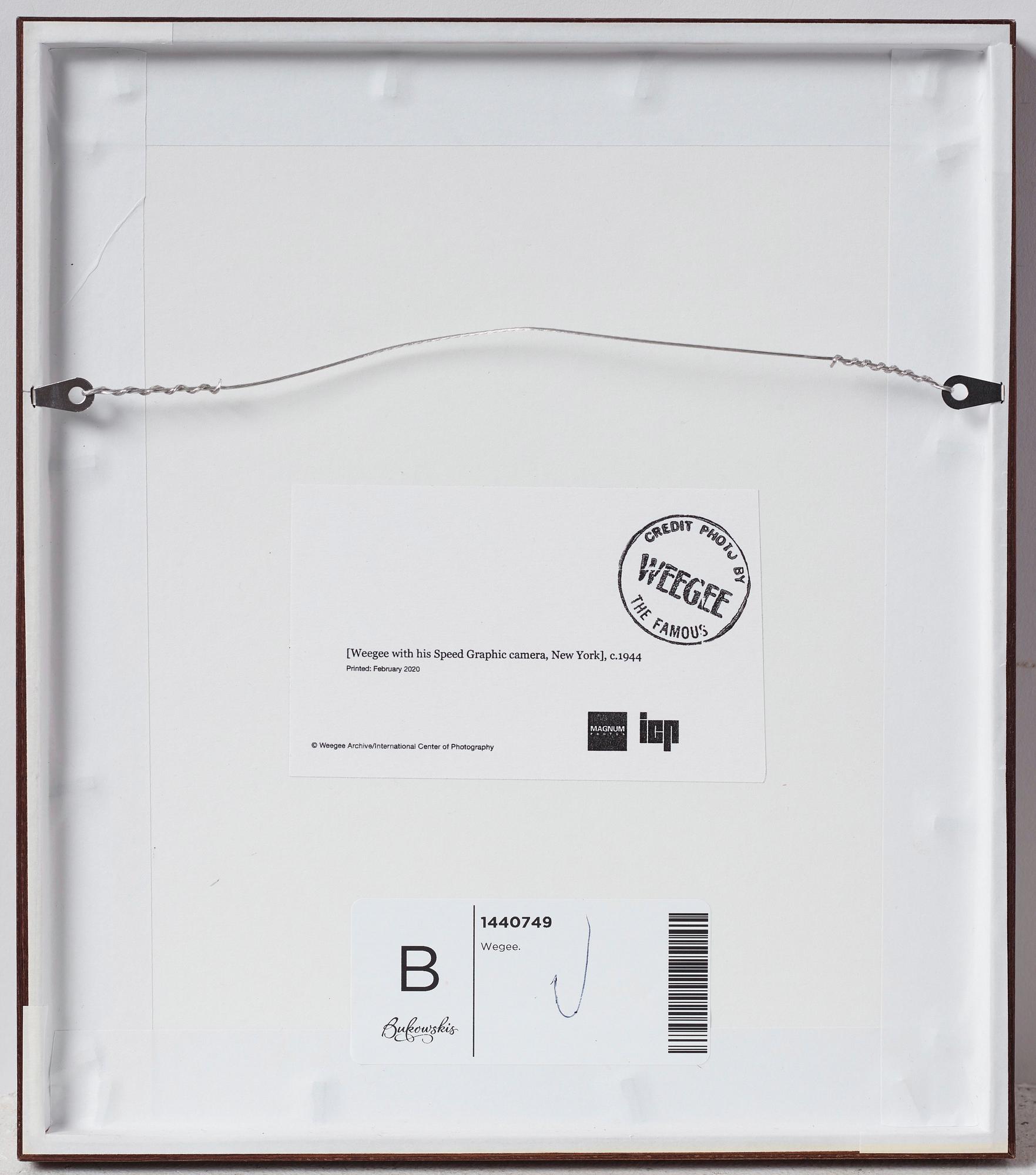 Weegee, "Weegee with his Speed Graphic camera, New York", c. 1944.