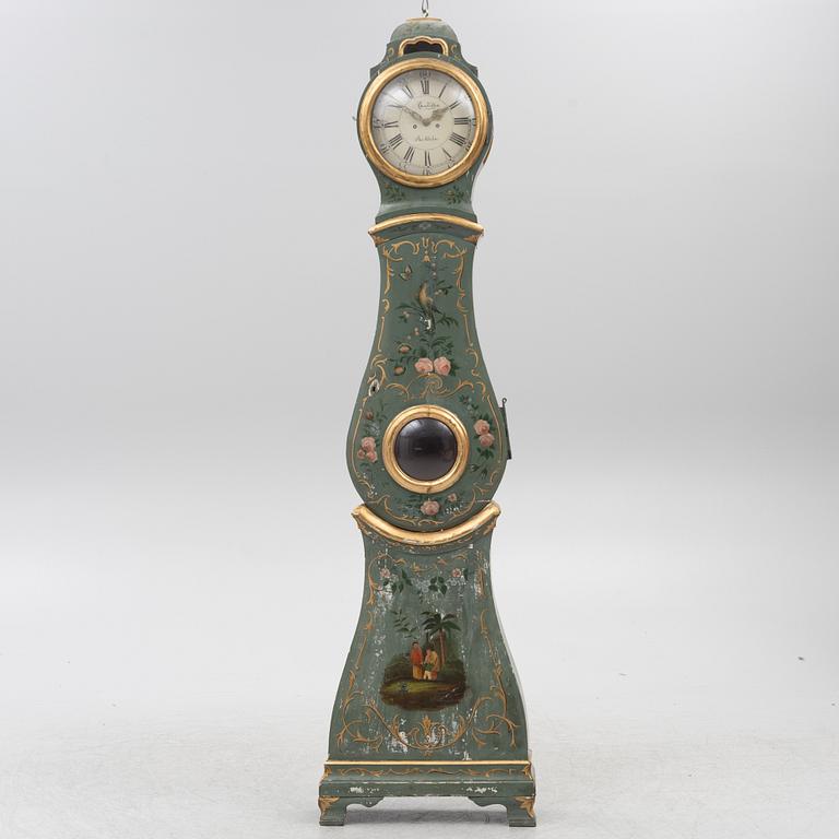 A Swedish Rococo longcase clock. The dial signed by Augustin Bourdillon, Stockholm.