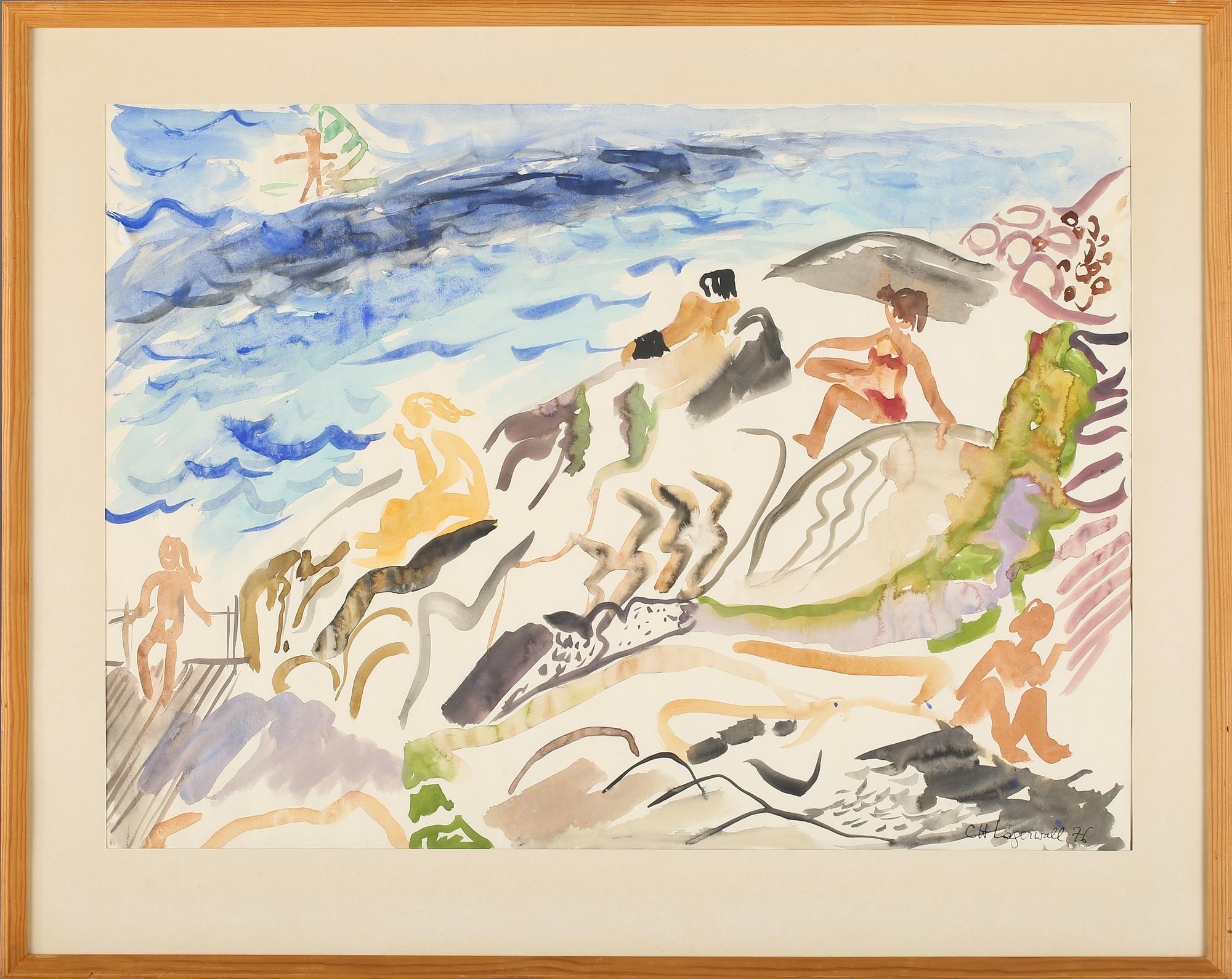 CHARLOTTE HARTMANN-LAGERWALL, akvarell, signerad.