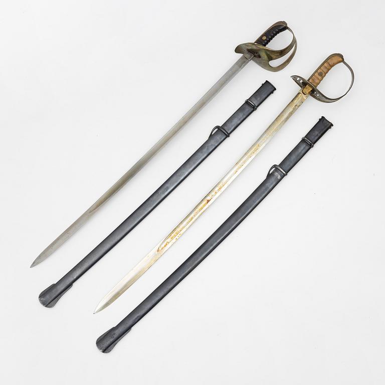 Two Swedish swords, model 1867 for the cavalry.