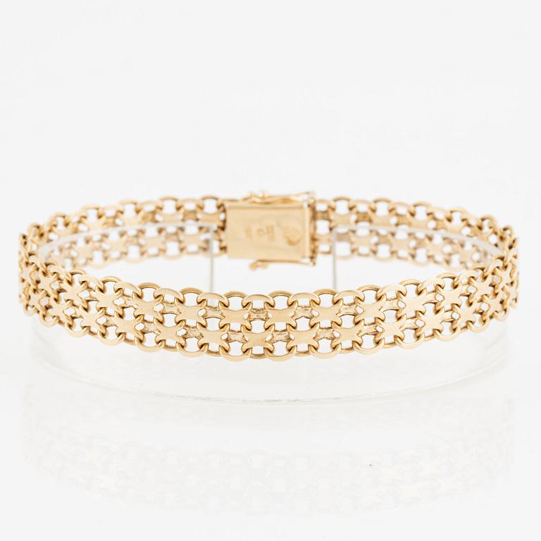 Armband, 18K guld, x-länk.