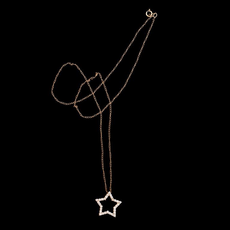 HÄNGE, 14 k guld, briljantslipade diamanter tot ca 0.50 ct.