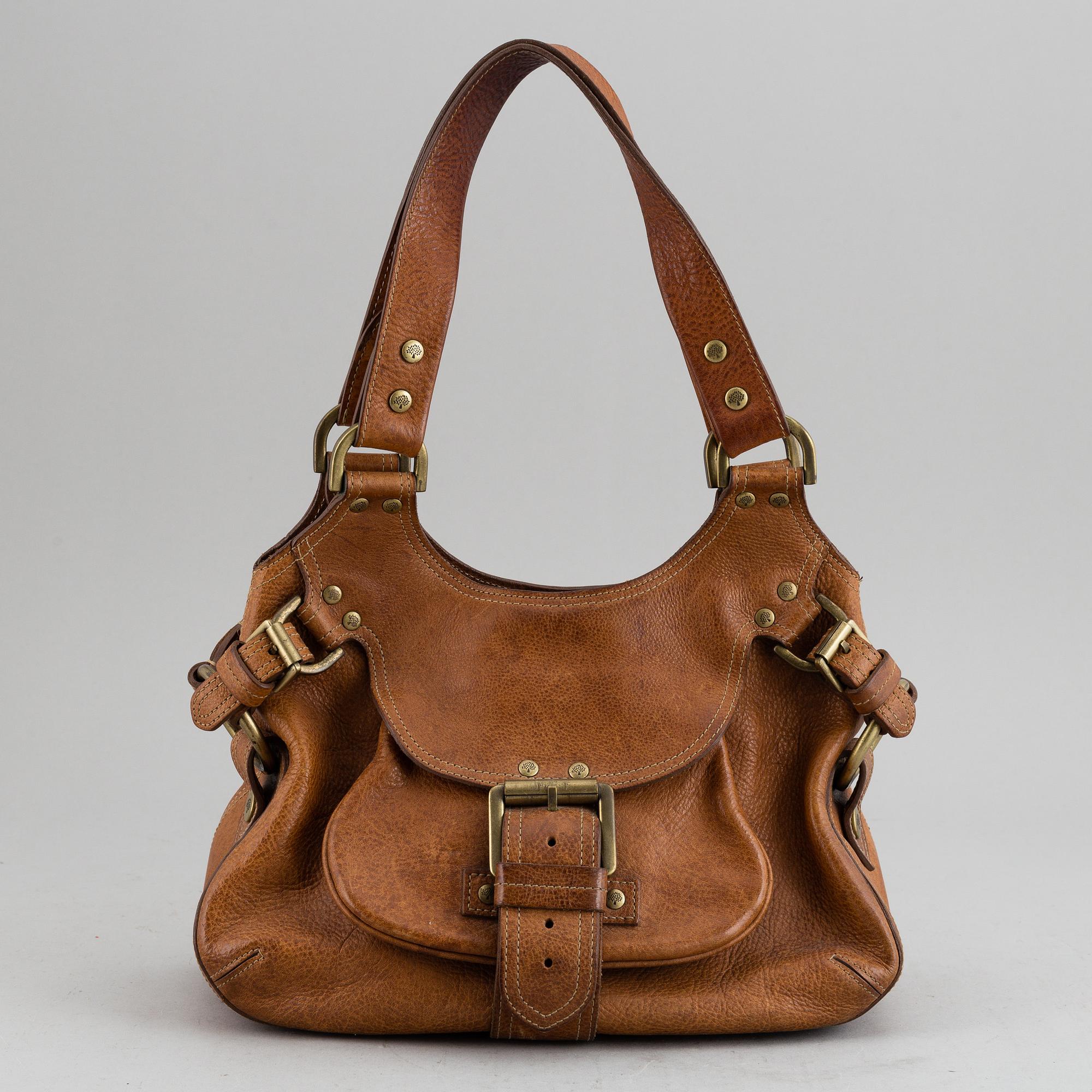 MULBERRY, a tan leather bag.