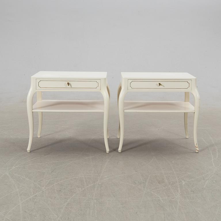 Bedside tables, a pair, mid-20th century.