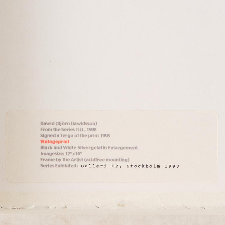 Dawid (Björn Dawidsson), From the series "TILL", 1998.