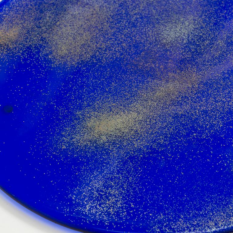 Oiva Toikka, Fat / underlägg, 2 st, glas, signerade O. Toikka Nuutajärvi.