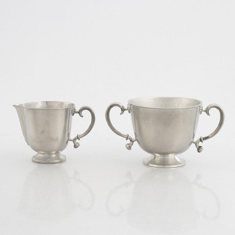 Edvin Ollers, a 5-piece pewter tea and coffee set, Stockholm, 1929.