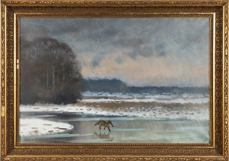 Lindorm Liljefors, "Räv med gräsand, Åland".