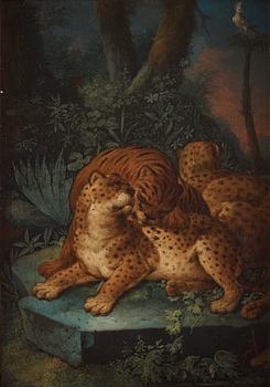 Johann Melchior Roos, Landskap med björnar/leoparder, ett par.