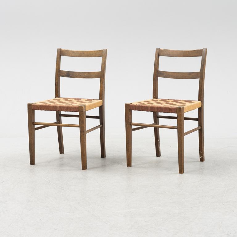 Axel Larsson, a pair of birch wood chairs, Svenska Möbelfabrikerna Bodafors, 1930's.