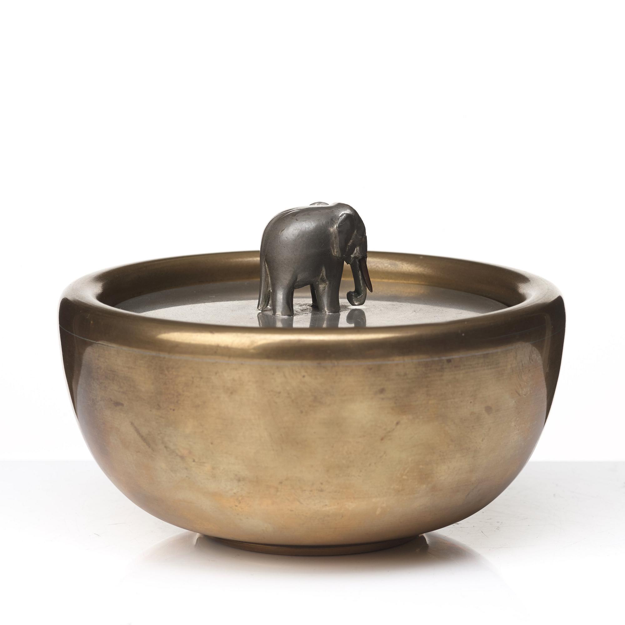 Josef Frank, a brass bowl with pewter cover, Svenskt Tenn, Stockholm 1949.