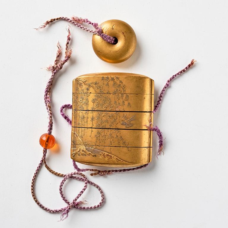 Inro, lack. Japan, Meiji (1868-1912).