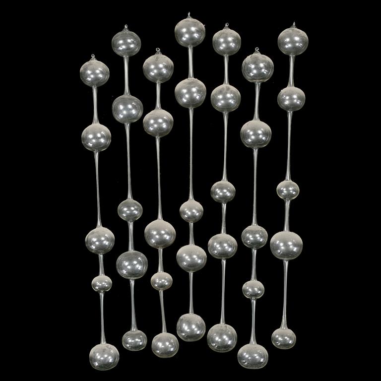 KAJ FRANCK, seven glass pendants 'Morning in Athens' from Iittala, Finland.