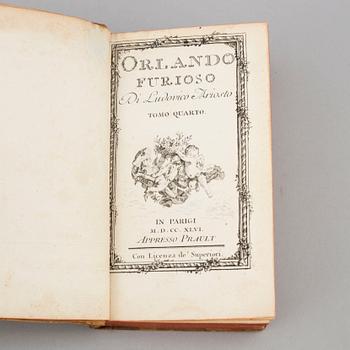 BÖCKER, 4 volymer. Orlando furioso, 1746.