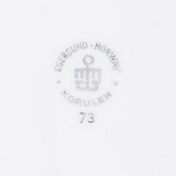 UNNI MARGRETHE JOHNSEN, A 35-pcs set of the 1970s 'Korulen Solsikke' dinnerware for Egersunds Fayancefabrik, Norway.