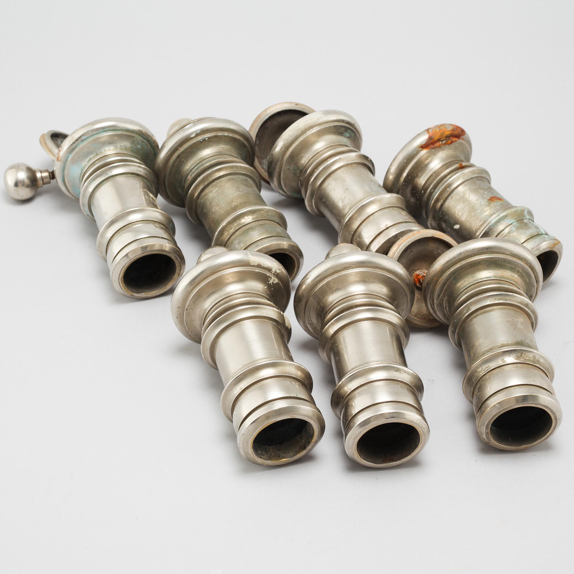 Six knobs for banisters from the first half of the 20th century.