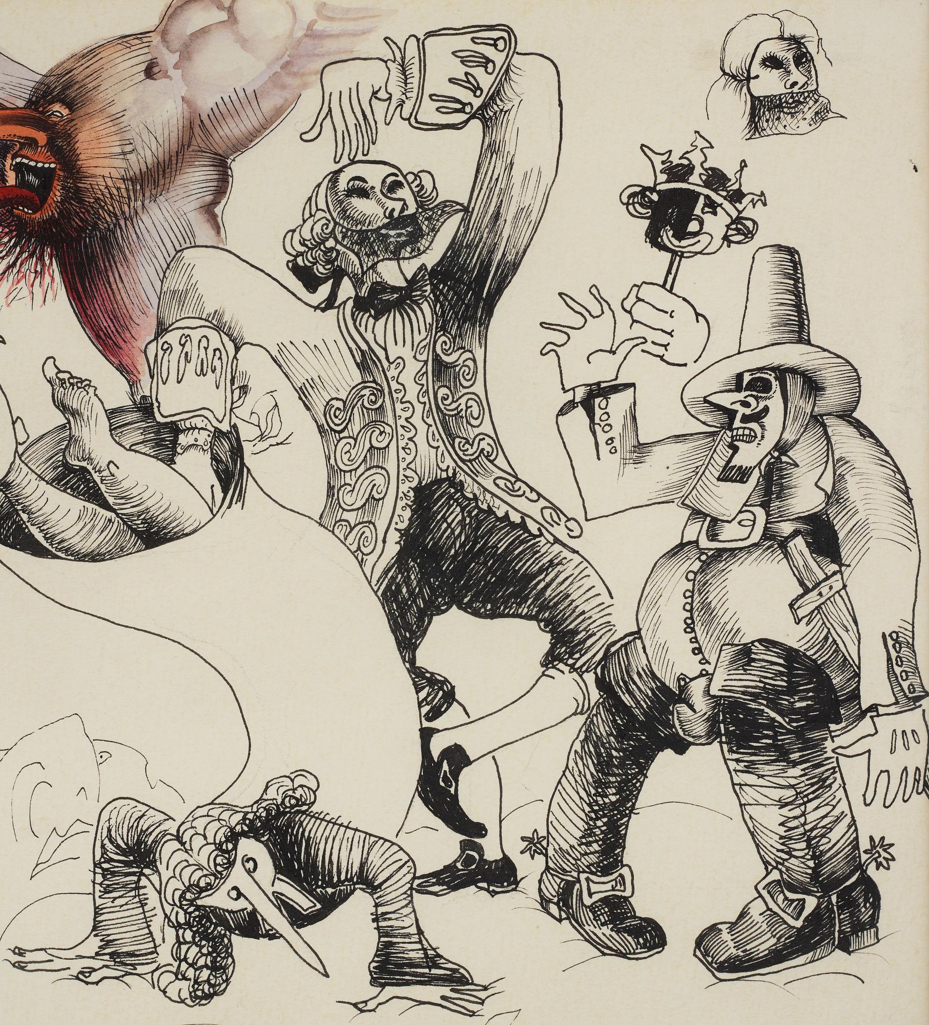 Ulf Rahmberg, mixed media on paper, dated dec XXII -83. On verso signed with monogram.