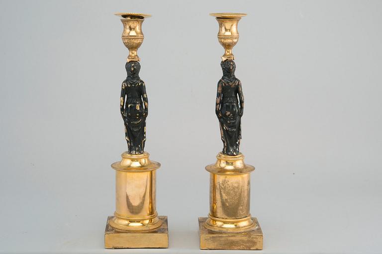 A PAIR OF CANDLESTICKS.