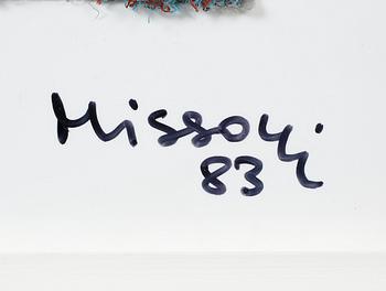 OTTAVIO MISSONI, stickad multipel, textil på plexiglas, signerad, daterad 83, numrerad på plakett 12/25.