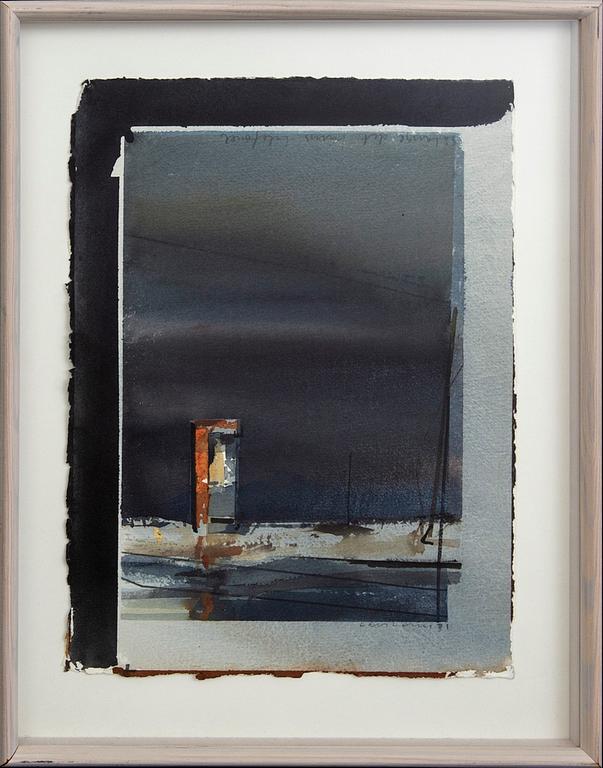 Lars Lerin, watercolor, signed and dated 91.