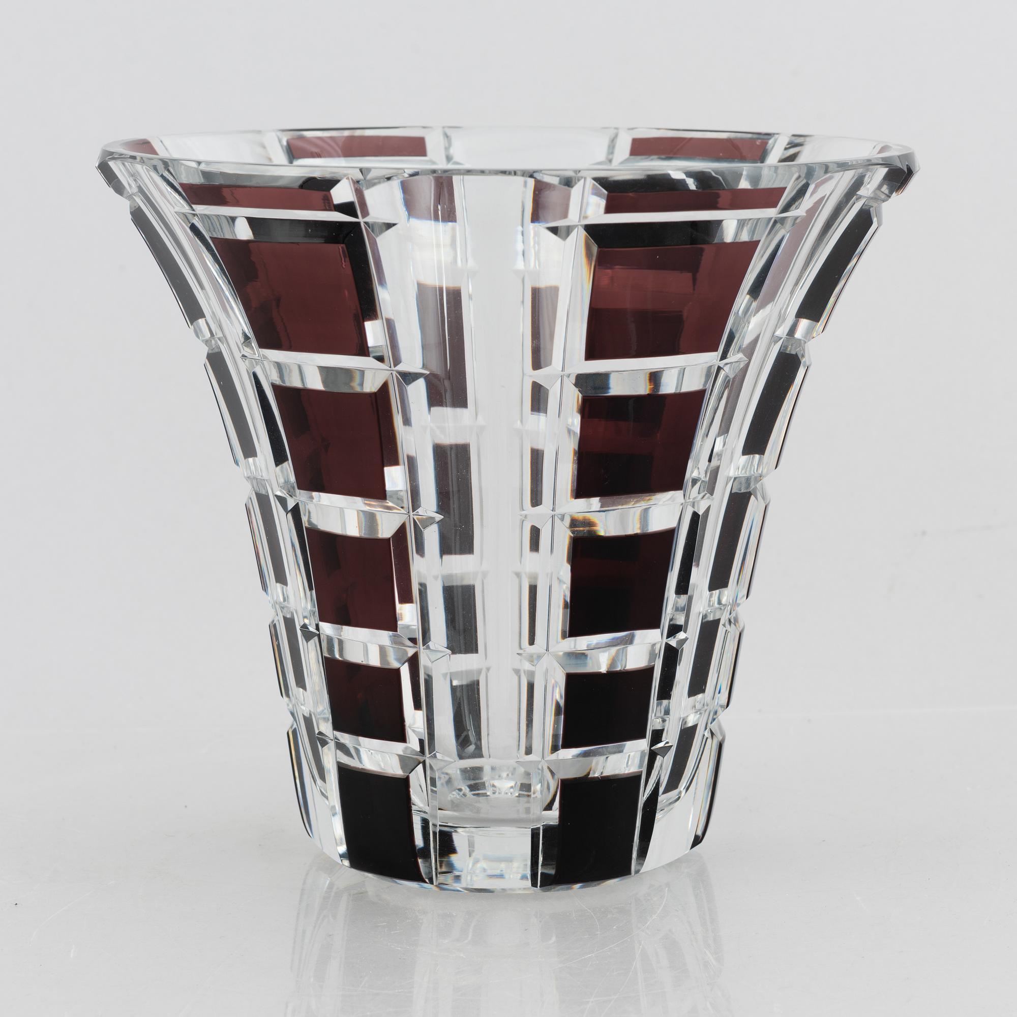 A glass vase, Val Saint Lambert, Belgium.