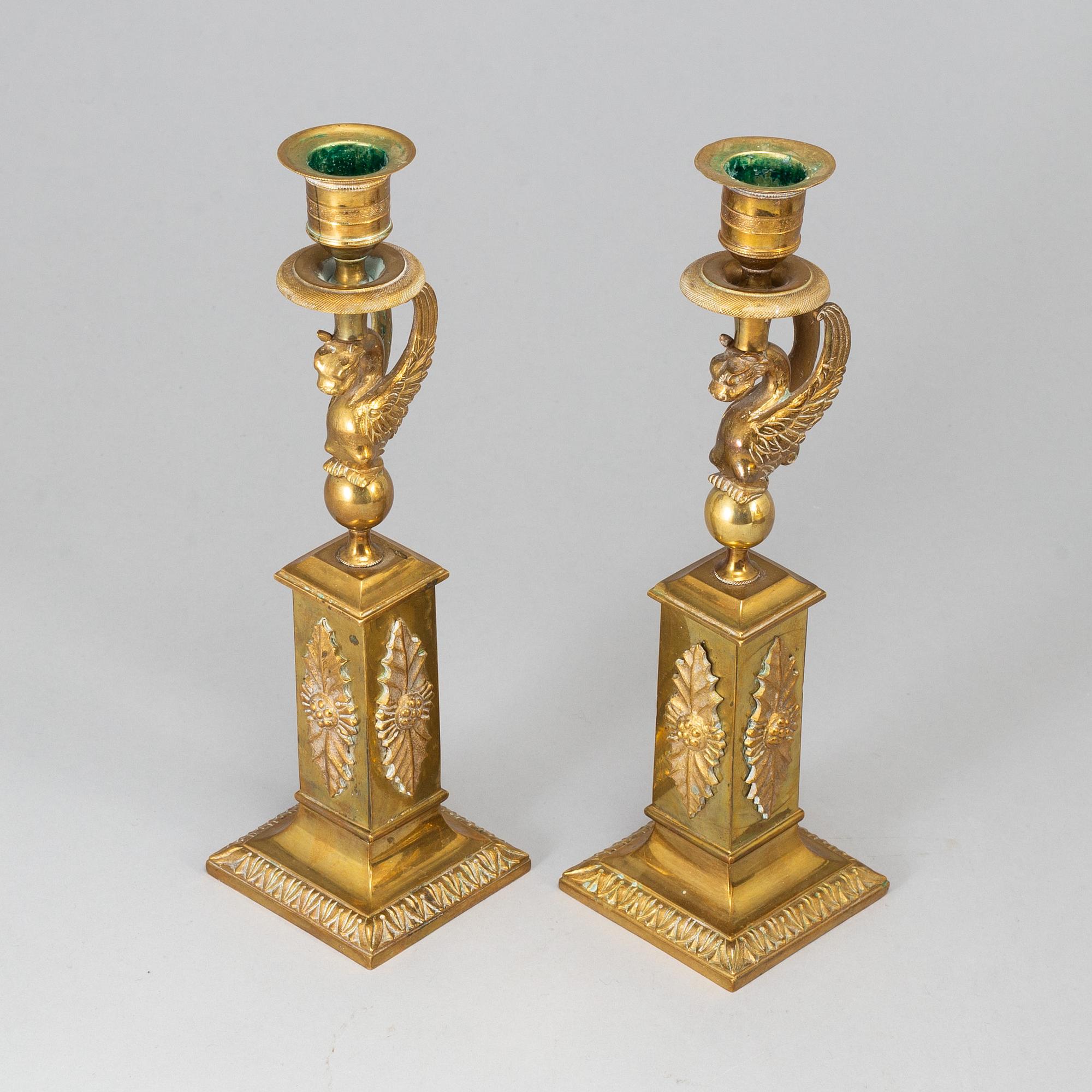 A pair of late Gustavian-style candlesticks, circa 1900.