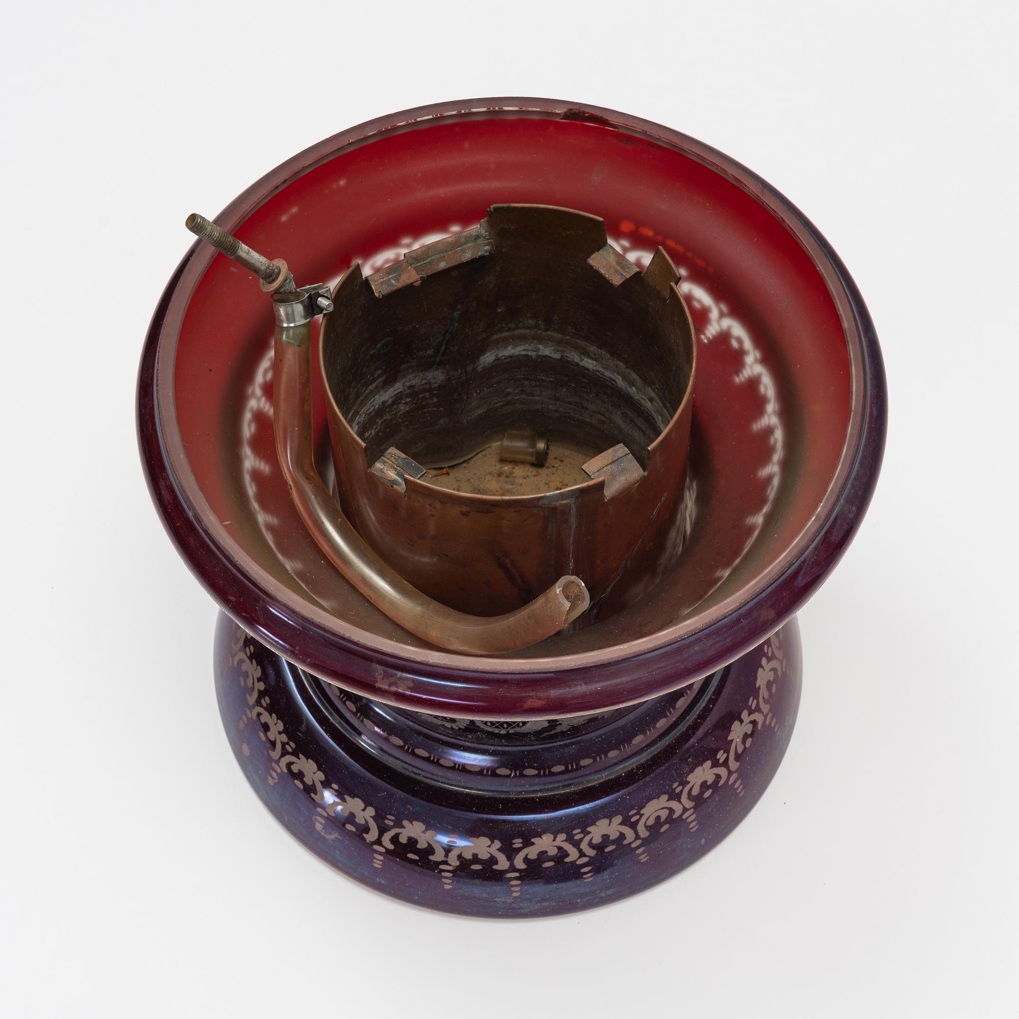 Fountain, Bohemian glass, mid-19th century.