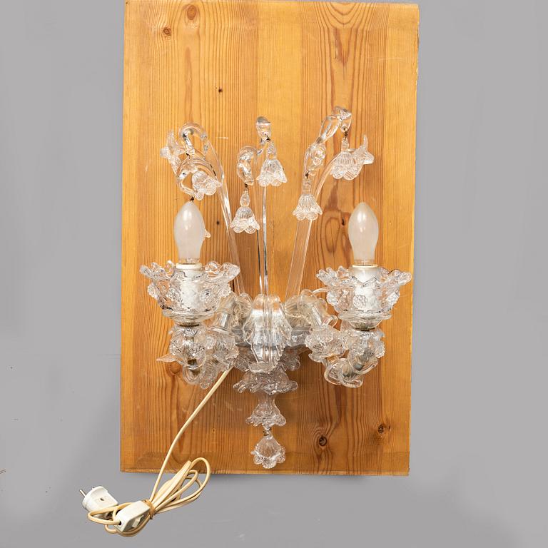 A pair of Venetian glass wall sconces, mid 20th Century.