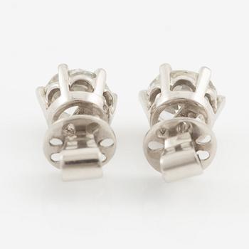 Earrings, a pair, Atelier ajour, platinum with old-cut diamonds.