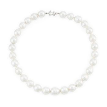 A cultured South Sea pearl necklace.