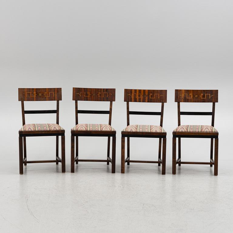 Four 1930's chairs, Sweden.