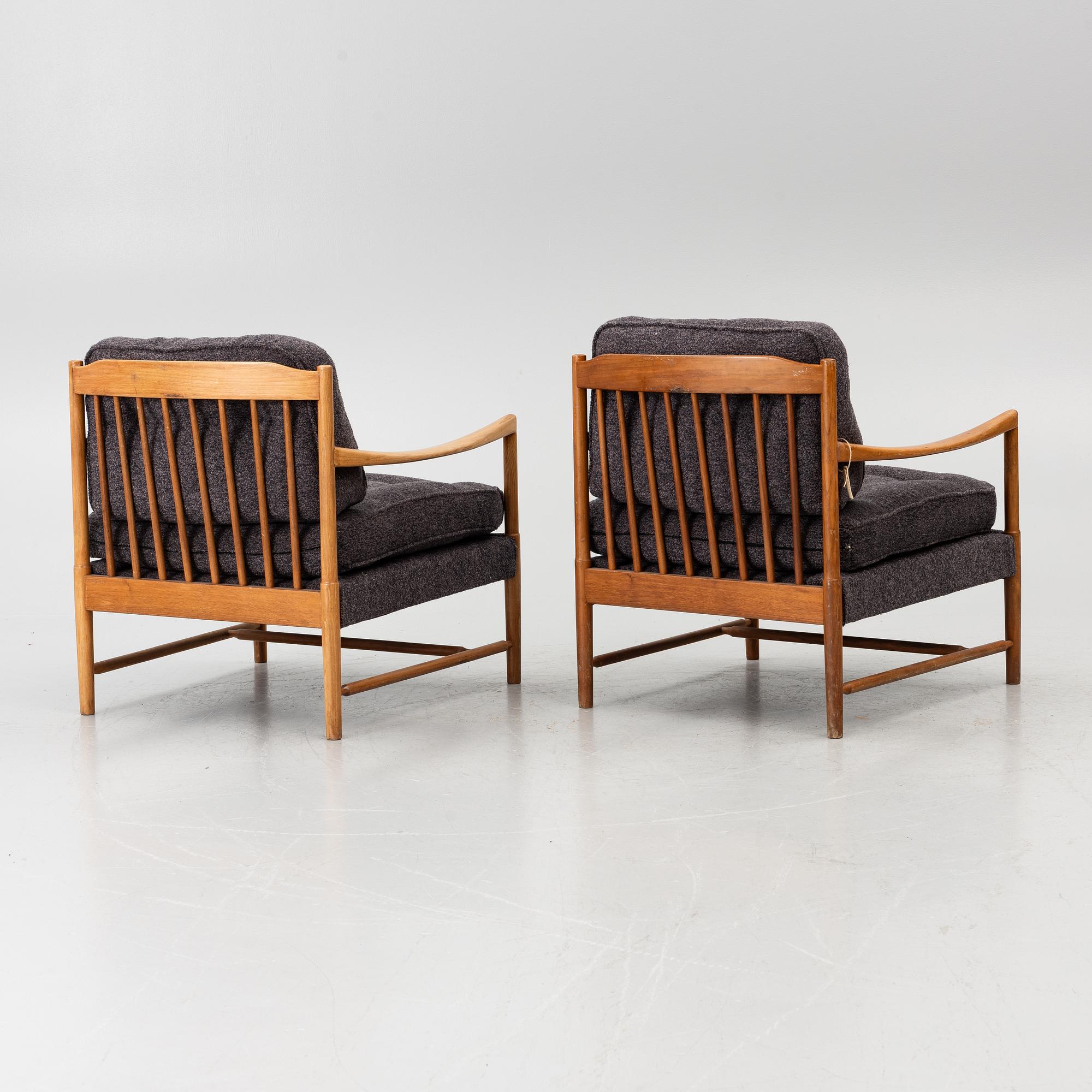 A pair of armchairs, mid-20th century.