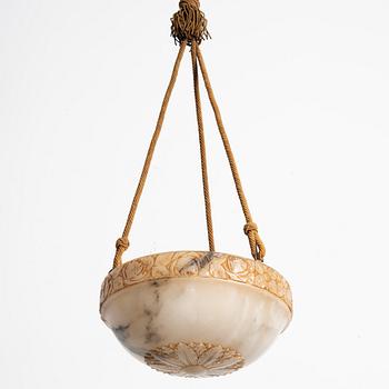 An alabaster ceiling lamp, 1920s.