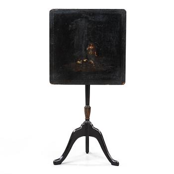 496. A Swedish tilt top table, from Nils Asplind's workshop signed and dated 1814.