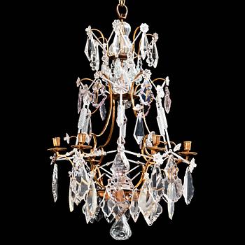 66. A Swedish Rococo 18th century six-light chandelier.