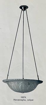 Harald Notini, taklampa, modell 10074, Arvid Böhlmarks Lampfabrik, Stockholm, 1920-tal.