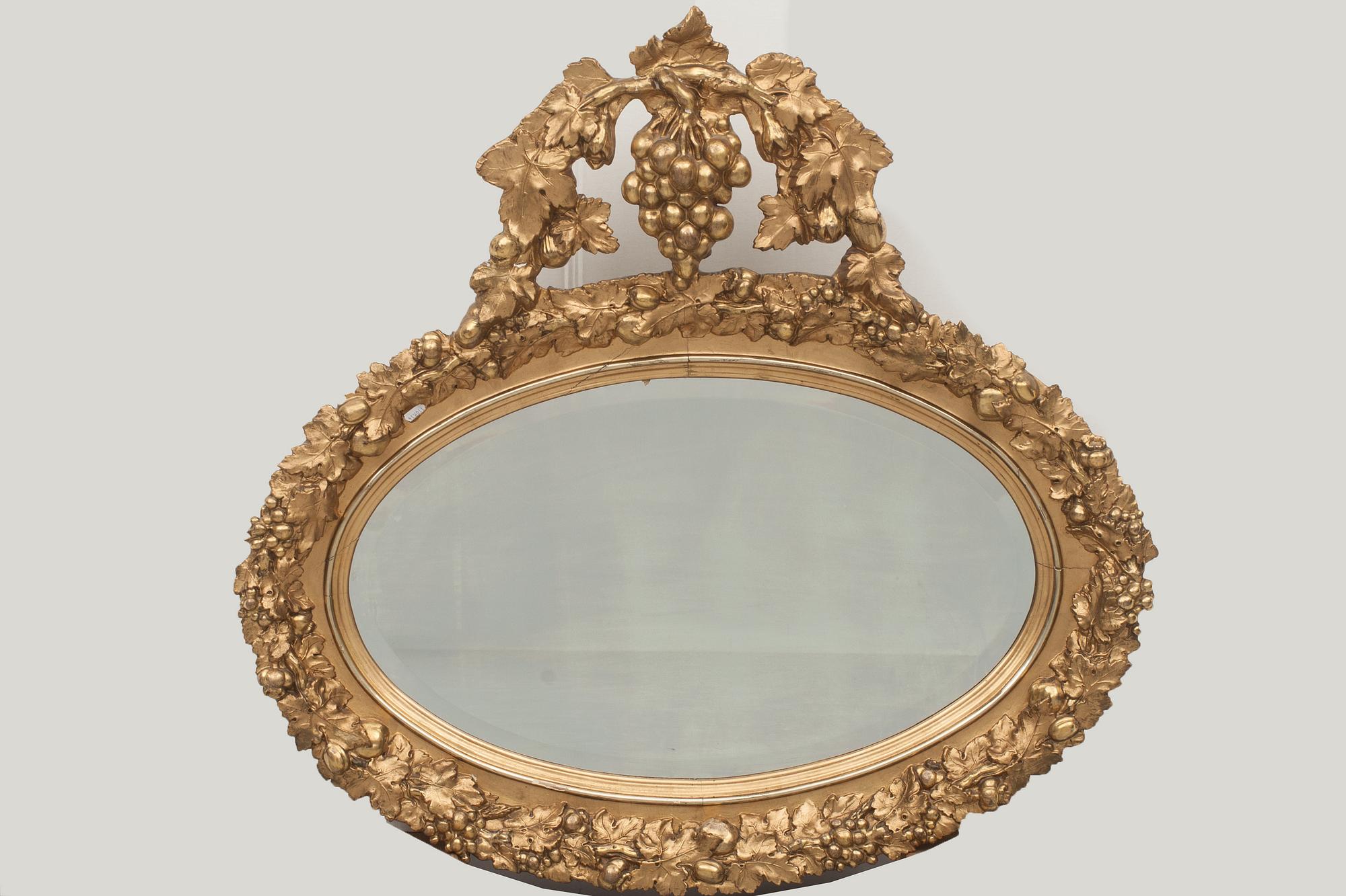 SPEGEL, förgylld, 1800-tal.