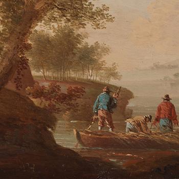 Anders Holm, Landscape with figures in a boat.