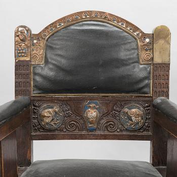 A pair of early 20th century armchairs.