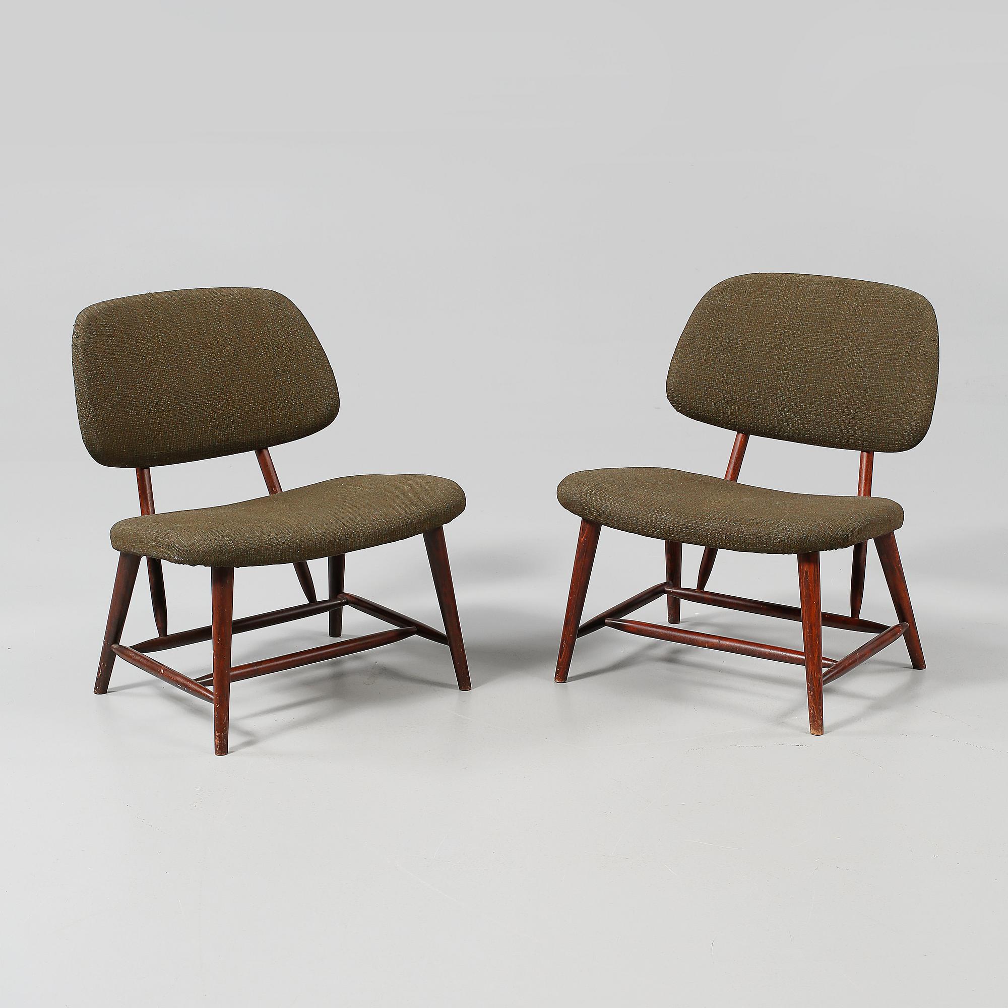 STOLAR, ett par, "TeVe", Alf Svensson, Ljungs Industrier, modellen formgiven 1953.