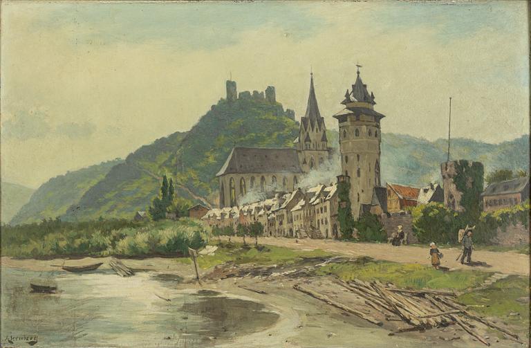 August Jernberg, River Landscape from Germany.