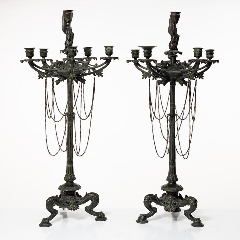 A pair of candelabras, late 19th century.