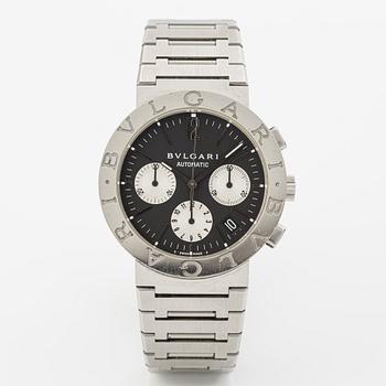 Bulgari, chronograph, wristwatch, 38 mm.