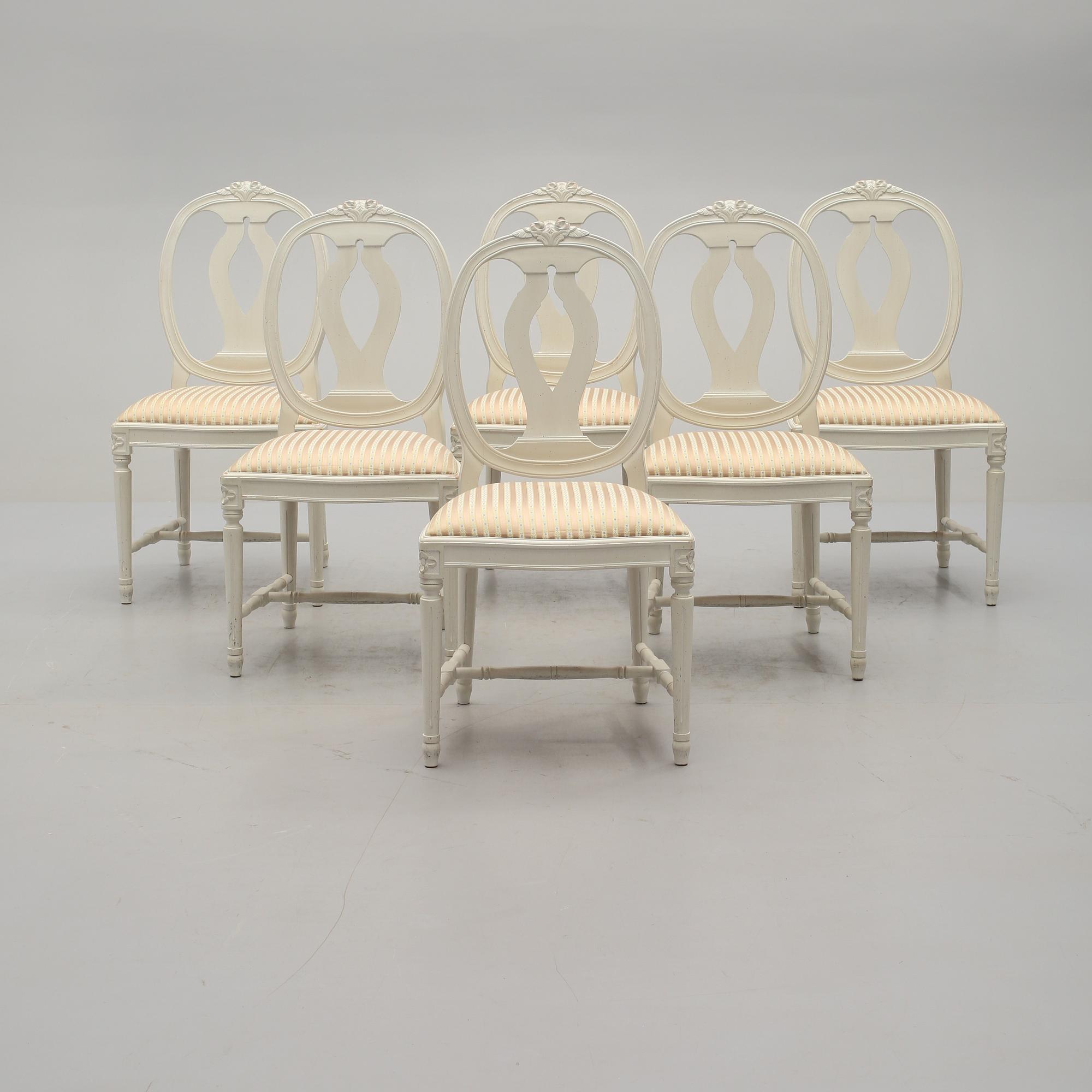 STOLAR, 6 st, gustaviansk stil, 1900-talets andra hälft.